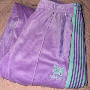 AWGE X NEEDLES Velour track pants. Purple
